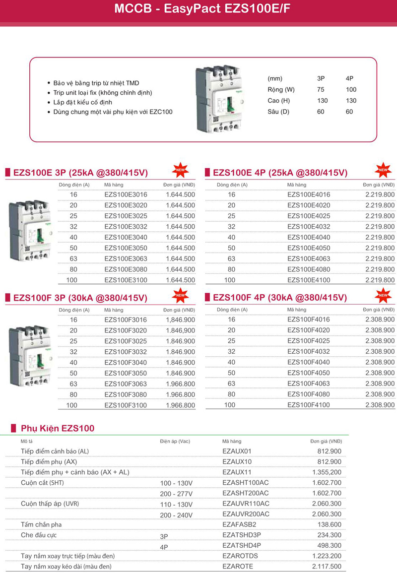 Bộ Ngắt Mạch An Toàn MCCB 4P 30kA tt